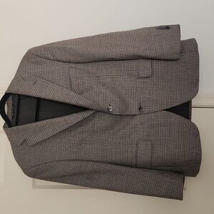 Jack Victor Valutowood Silk & Wool Blend Houndstooth Blazer Jacket Size 40